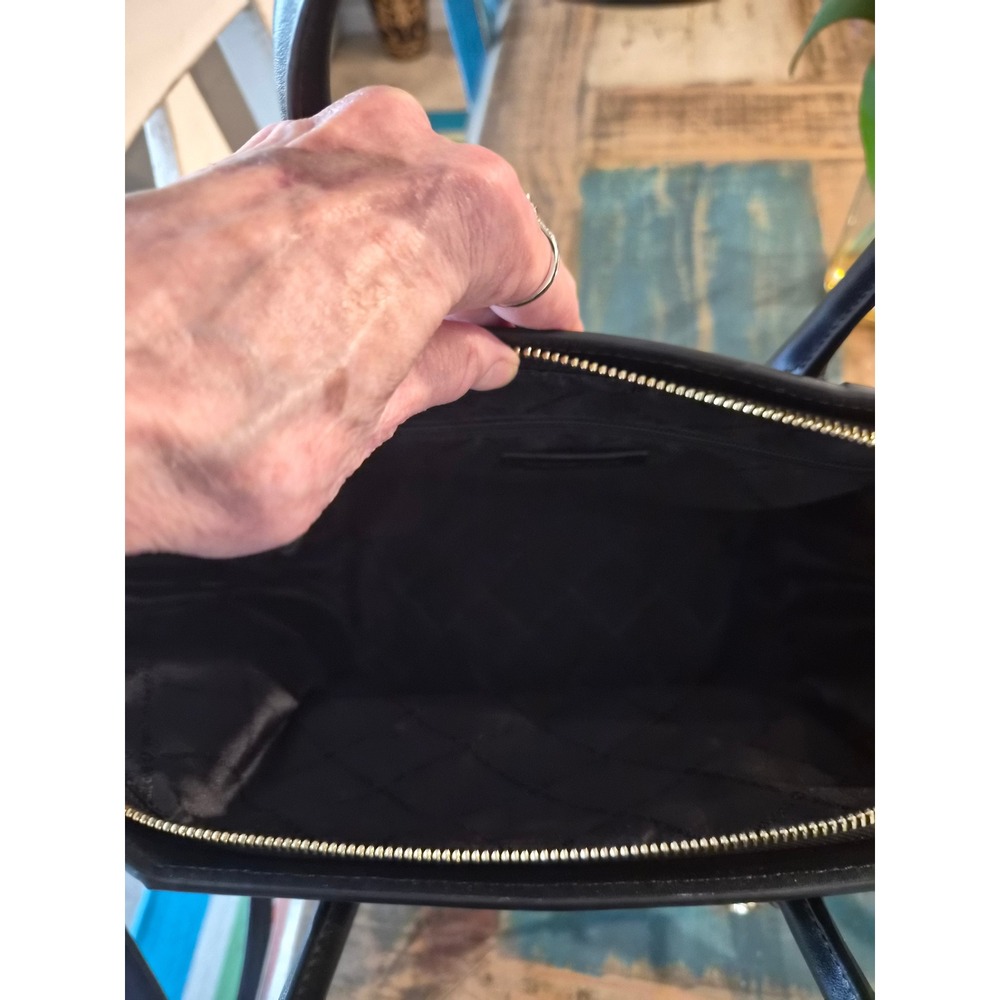 Michael Kors Avril  Satchel Black Leather Suede Handbag Crossbody Bag - Picture 11 of 13